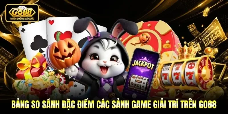 Bảng so sánh đặc điểm các sảnh game giải trí trên Go88